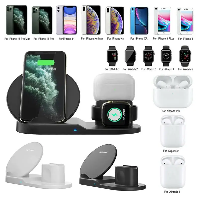 

3in1 Qi Wireless Charger Dock Stand Fast Charging For Apple Watch iPhone AirPods Wireless Charger Holder For iPhone Samsung