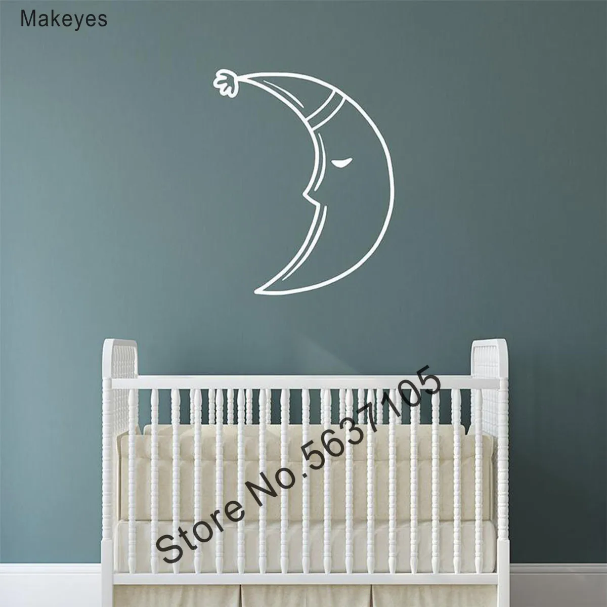 Makeyes Moon Спящая настенная наклейка милый дизайн детская спальня искусство