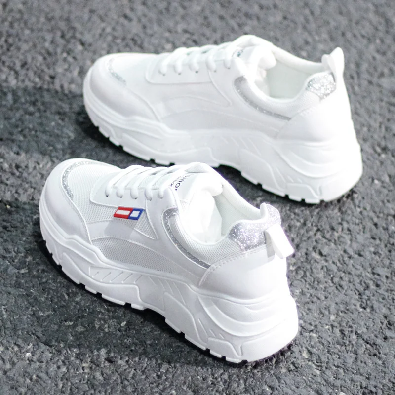 Zapatos mujer casuales nueva moda transpirable encaje, экокожа(полиуретан), Mujer zapatos; Сезон Зима; Zapatillas cuñas sólidas mujeres Zapatillas Zapatos