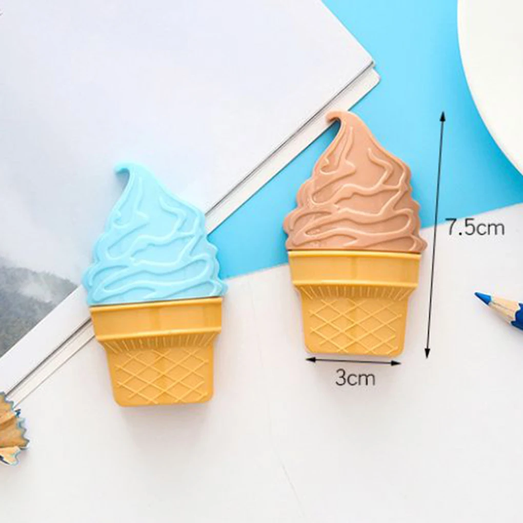 Cute Cartoon Ice Cream Pencil Sharpener Manual Mechanical Double Hole Plastic Candy Colored for Kids | Канцтовары для офиса и