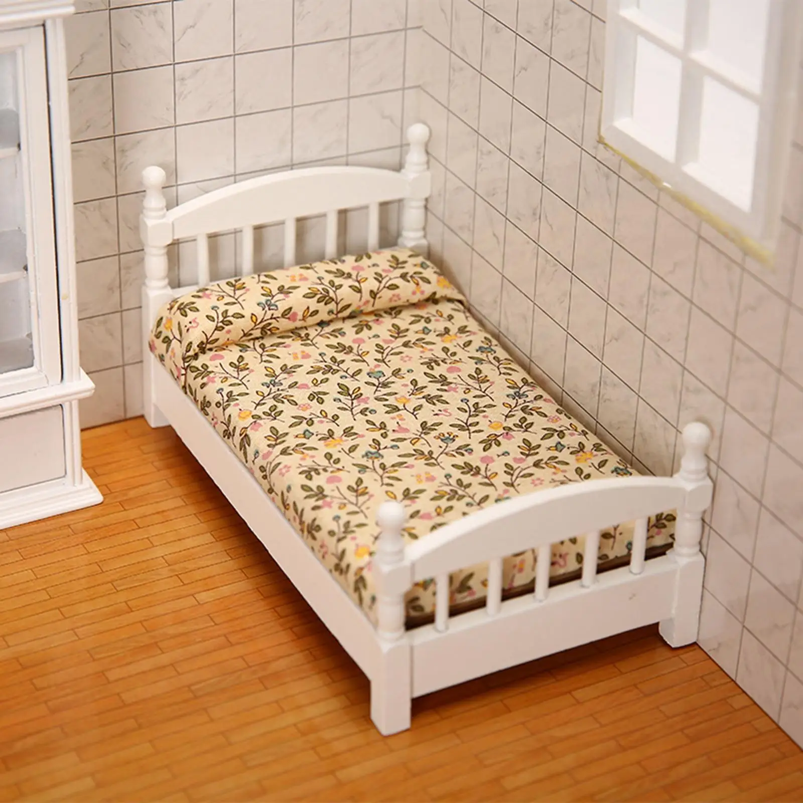 

Country Style Miniature Single Bed Living Room Dollhouse Furniture Oranments