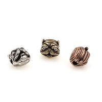 3d copper bulldog animal head antique spacer beads for bracelets necklaces jewelry making accessories 9 7x10 7x9 4mm
