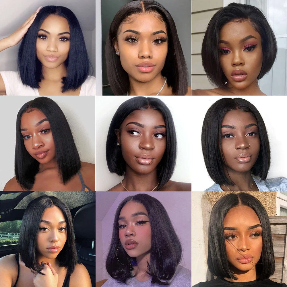 

Glueless 613 Blonde Lace Front Human Hair Wigs Middle Part 613 Bob Lace Front Wig Brazilian Straight Remy Lace Wigs For Women
