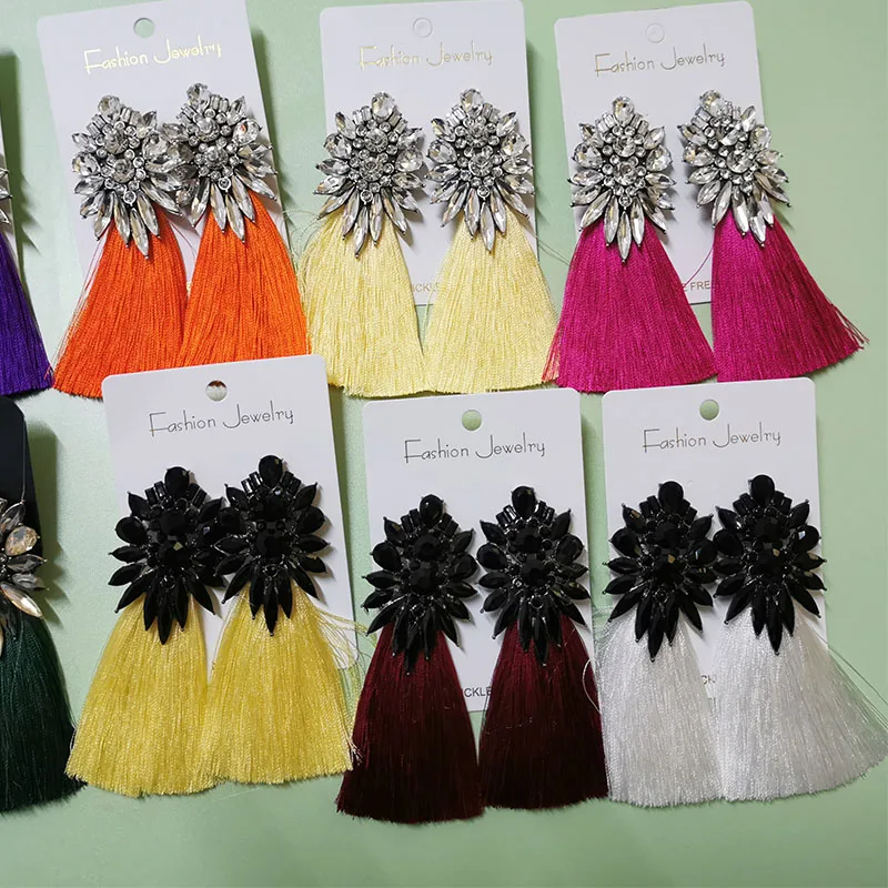 Ручной работы Большой Хрустальный цветок серьги винтажный этнический богемный