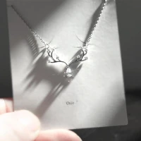 sterling silver all the way deer with you necklace girls clavicle chain light luxury niche design light luxury temperament