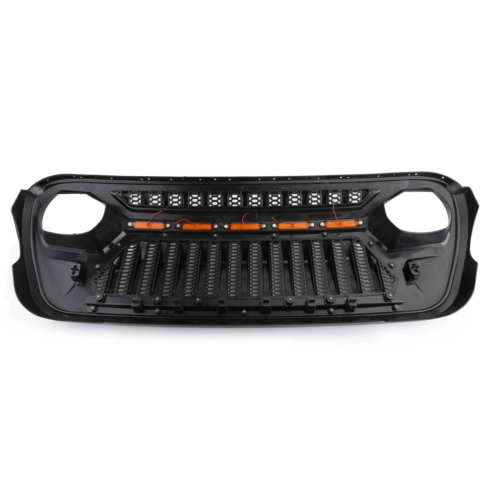 Areyourshop новая Решетка переднего бампера с 5 Янтарный светильник для Jeep Wrangler JL передний верхний светодиодный светильник