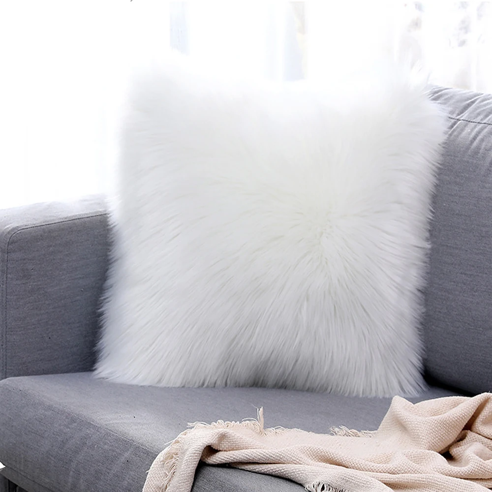 Пушистая подушка из искусственной овчины Длинная шерстяная искусственного меха