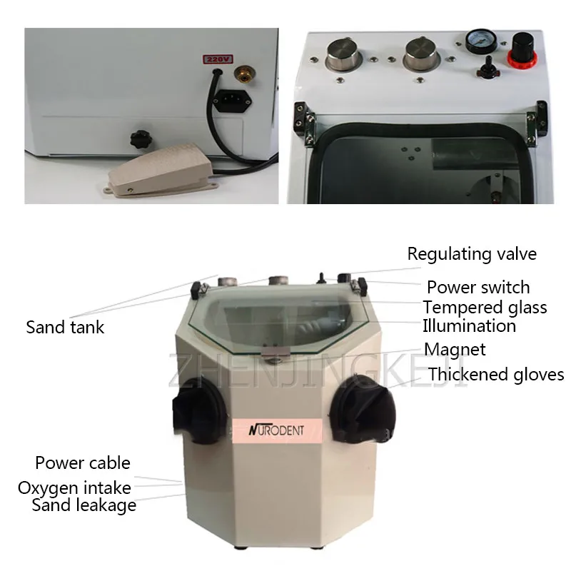 

220V Dental Sandblasting Machine Dental Technology Jewelry Jade Equipment Automatic Porcelain Double Pen Sand Blast Apparatus