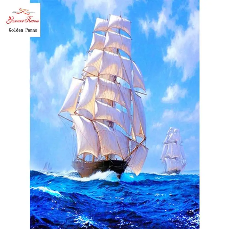 5D Diamond Painting Full Square Sea And Sailboat Embroidery Sale Picture Rhinestone Diamond Mosaic Home Decor Drop Ship