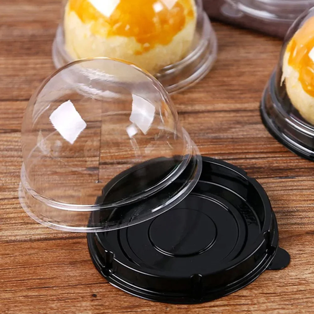 

100 Pcs Chic Exquisite Cupcake Boxes Waterproof Egg-yolk Puff Boxes (Black)