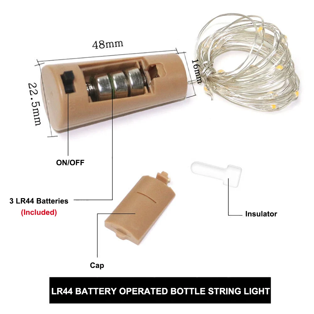 

String led Wine Bottle with Cork 10 LED Bottle Lights Battery Cork for Party Wedding Christmas Halloween Bar Decor Wire String