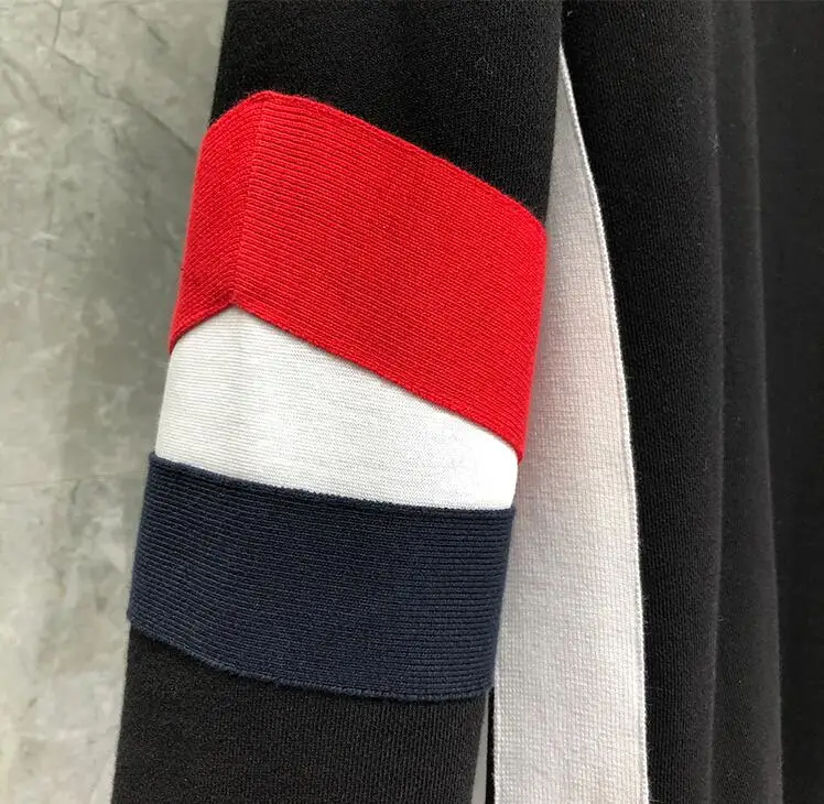 

2021 Fashion TB THOM Brand Hip Hop Pullovers Clothing Cotton Jacket Men Sweatshirts Hoodies Patchwork Casual Sportswear Coat