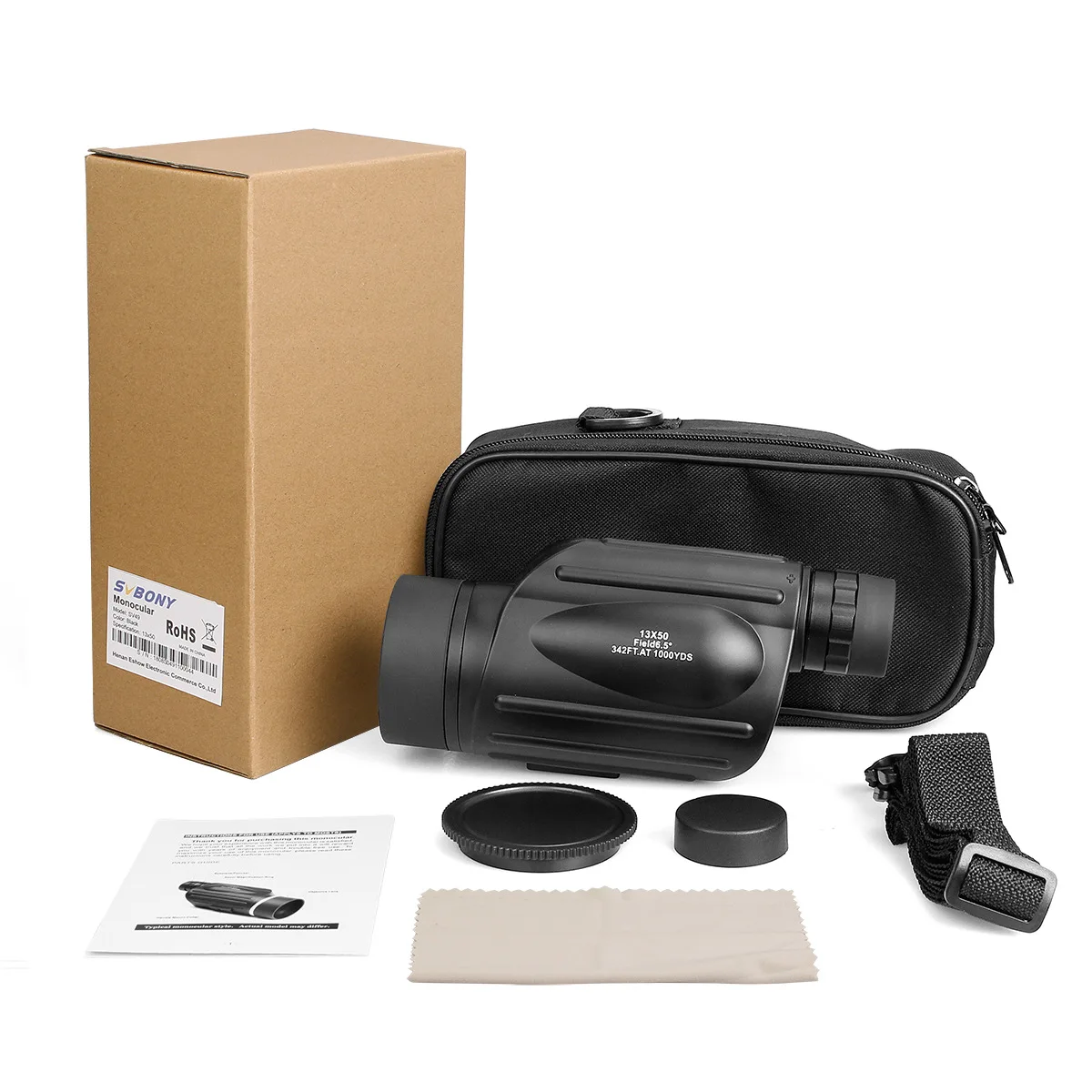 

13X50 Zoom Monocular Telescope Waterproof Porro Prism Multi-coated Lens Low Night Vision for Hiking Camping Travel