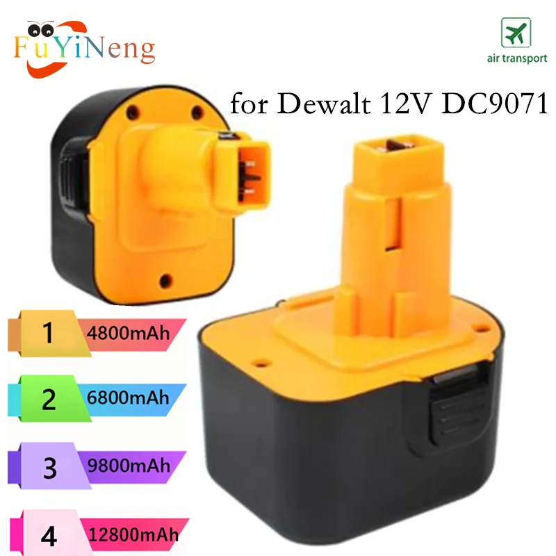 

Хит продаж, никель-металлогидридный аккумулятор 12 В с достаточной емкостью 12800 мА · ч для Dewalt DW9072, DW9071, DC9071, DE9037, DE9071, DE9072, DE9074, DE9075 152250-27