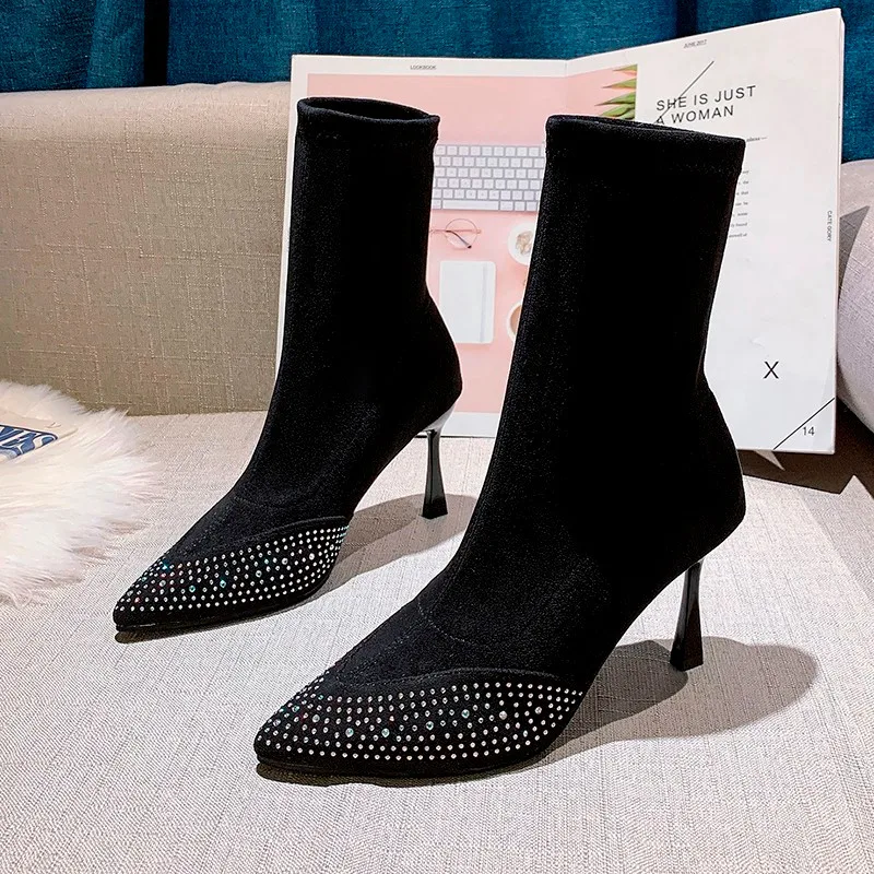 

Short Boots, New Stiletto Heels, Pointed Toe Suede Martin Boots, Autumn Styles, Pointed Toe High Heels, Nude Boots, Fashion Thin
