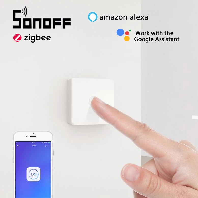 Беспроводной переключатель SONOFF SNZB-01 для умного дома версия Zigbee удобная кнопка