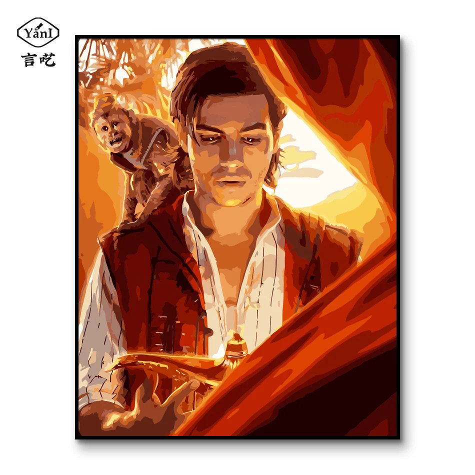 Aladdin постер фильмы Рисование по номерам на холсте наборы номерам|Рисование и