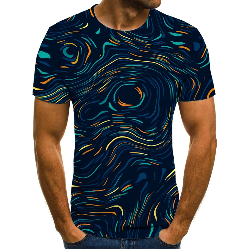 

2020 Summer New Men's T-shirt 3d Printing Pattern Beach Party Fashion Hip-hop Casual 0-neck Short-sleeved T-shirt