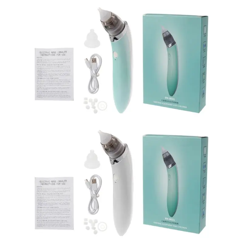 

Infant nasal care suction device, electric safe and hygienic nasal cleaner, with 2 sizes of nasal tip and oral snot suction cup,