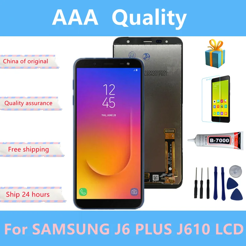 Pantalla LCD Original para Samsung Galaxy J6 + J610 J610F J610FN, repuesto de pantalla para Samsung J6 Plus-0