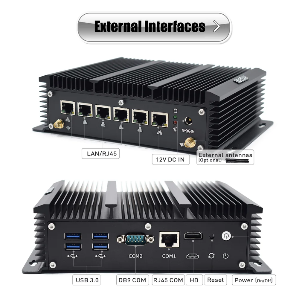 Мини маршрутизатор для сетевого экрана Intel i5 7267U 6 LAN Core i3 7167U 2957U 3865U 2 RS232 COM 4G WiFi Pfsense