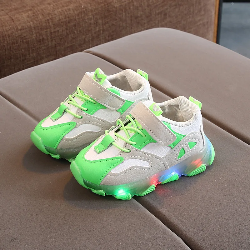 Size 21-30 Children LED Sneakers with Light Up Sole Baby Toddler Led Luminous Shoes for Girls Glowing Lighted Kids Boy | Детская одежда