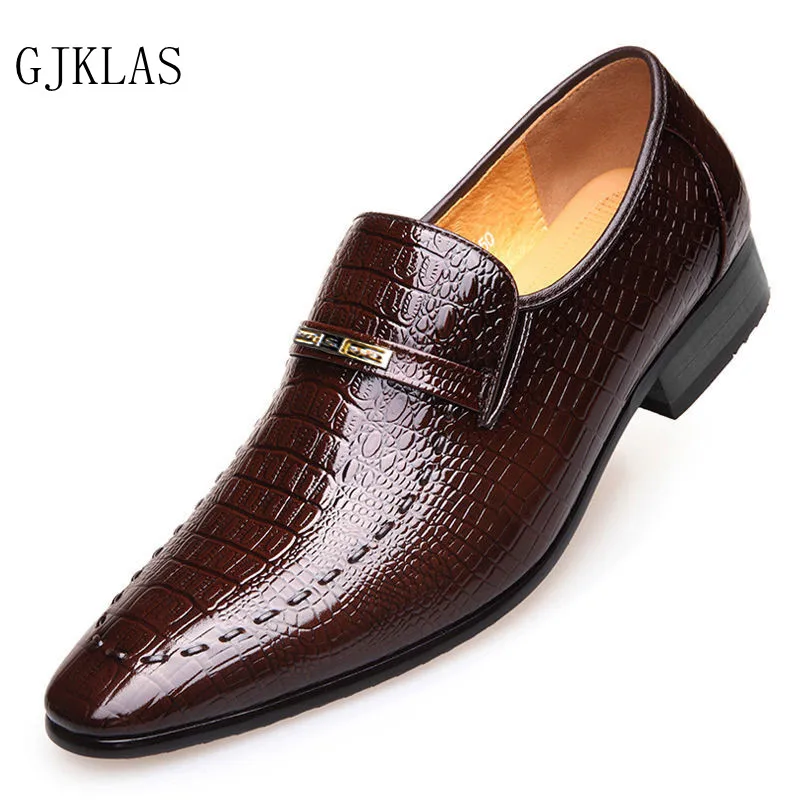 

Size 47 48 Loafers Men Fashion ItalIan Brown Black Wedding Dress Shoe Men Classic Oxford Leather Dress Shoes Zapatos Formales