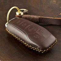 1 pcs genuine leather key case cover holder for ford mustang explorer taurus f 150 mondeo key cover car styling