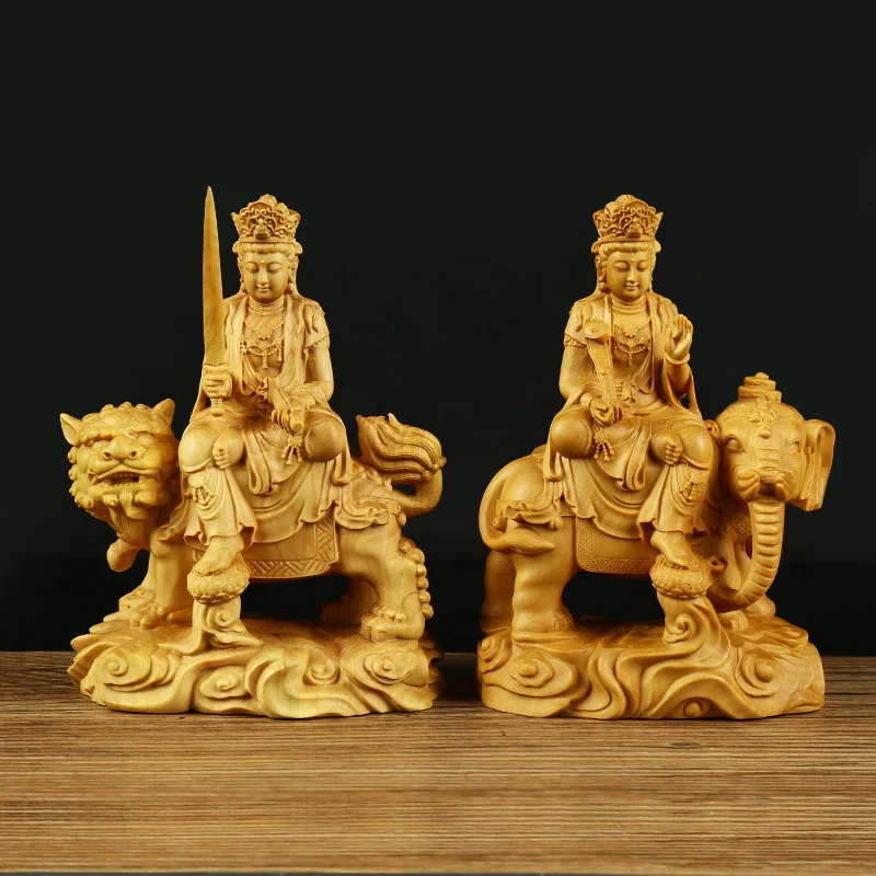 Деревянная Статуэтка манджури самантабхадра Бодхисаттва современное искусство