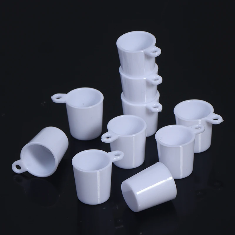 

10 шт., миниатюрные пластиковые чашки для кукольного домика