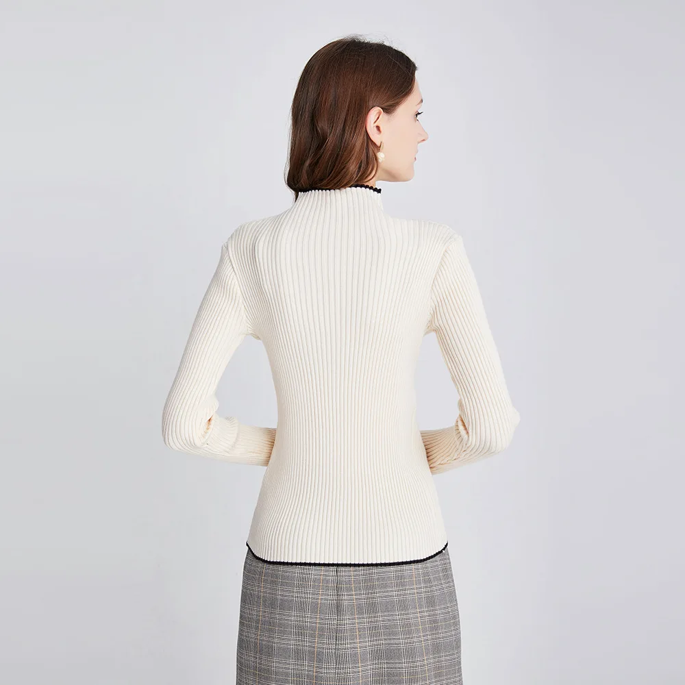 Женские свитера с высоким воротником на осень и зиму новинка корейский стиль