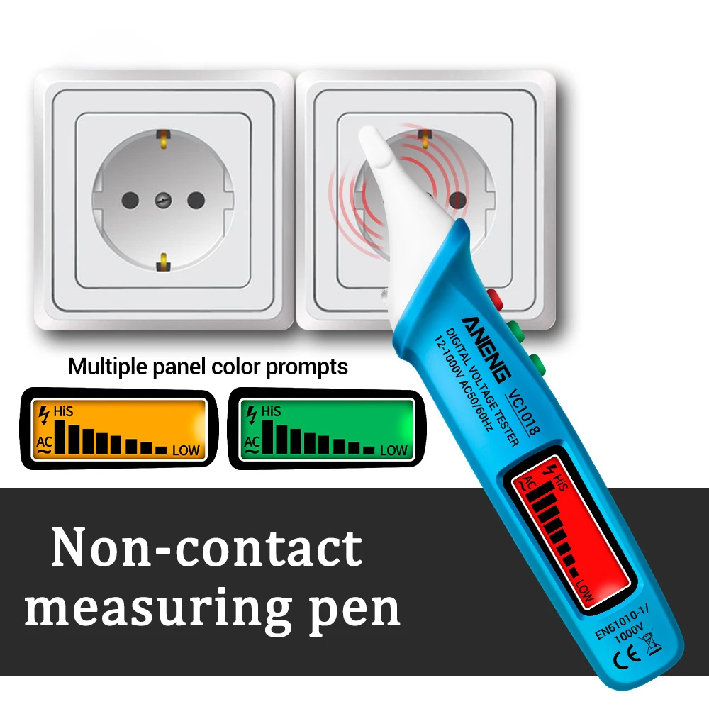 

VC1018 Non-contact Electric Induction Tester Pen Multi-function AC Voltage Zero Fire Wire Identification Intelligent Test Pencil