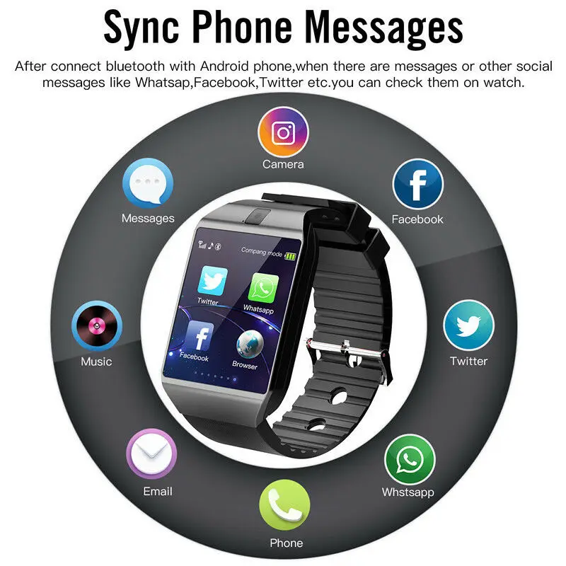 Умные наручные часы DZ09 с Bluetooth спортивные Офисные Часы для телефонов Android и IOS |