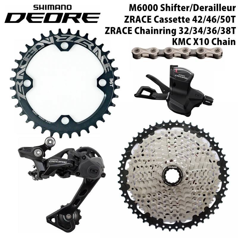 Рычаг Переключения Скоростей Shimano DEORE M6000 10 + задний переключатель 42T 46T 50T ZRACE Cassette /