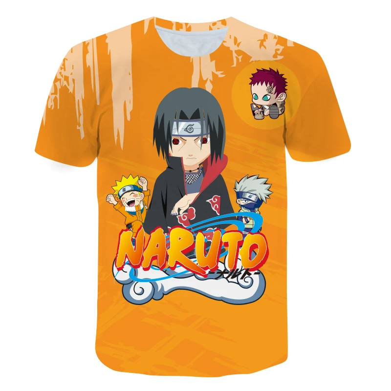 

2021 New Japanese Anime Narutos O-neck T-shirt Boy And Girl Cartoon 3D Narutos T-Shirt Casual Short Sleeve Baby Kids Top Child T