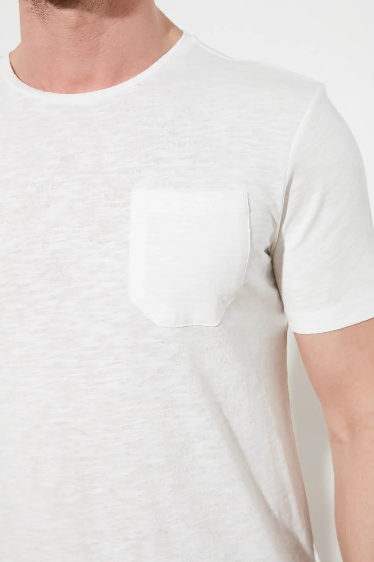 Trendyol белая Базовая Мужская хлопковая футболка с коротким рукавом для велоспорта