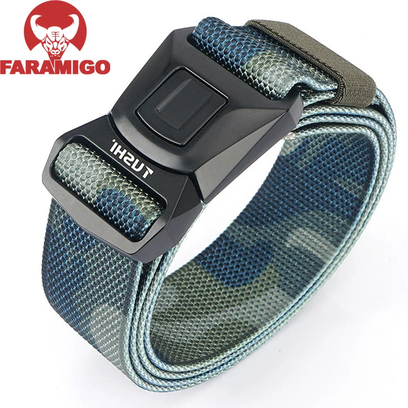 FARAMIGO Official Genuine Tactical Belt metal Buckle Military Belt Soft Real Nylon Sports Accessories Men Christmas Gift BLL2035