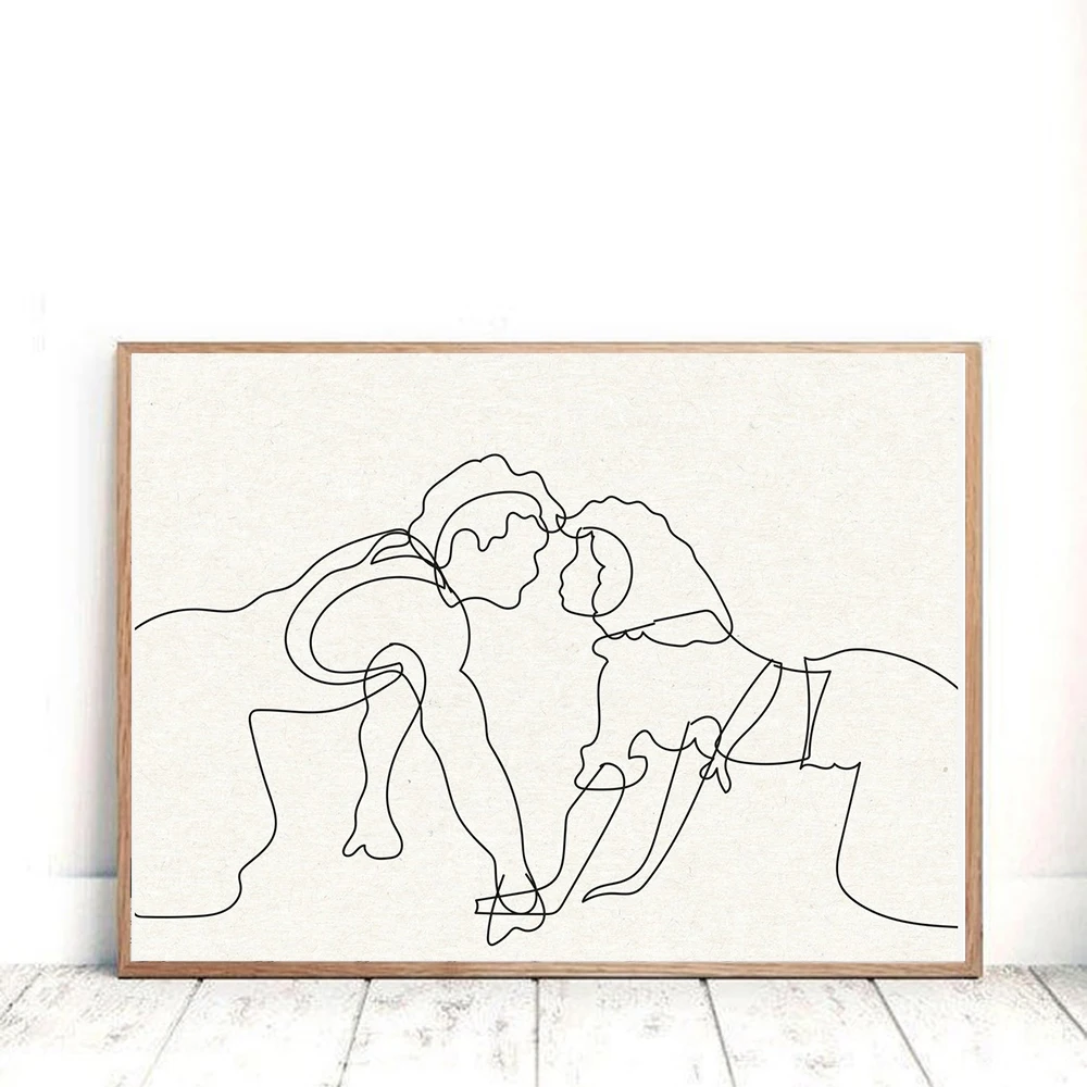 Абстрактная балерина печать одна линия боди Рисование Искусство Холст Картина