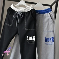 embroidery ader error pants men women casual ader embroidered logo adererror sweatpants side stripe snow monster trousers