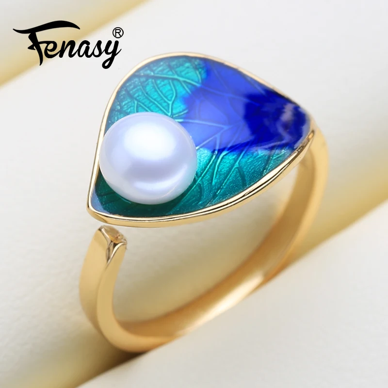 Fenasy натуральный пресноводный жемчуг кольца для женщин ювелирные украшения