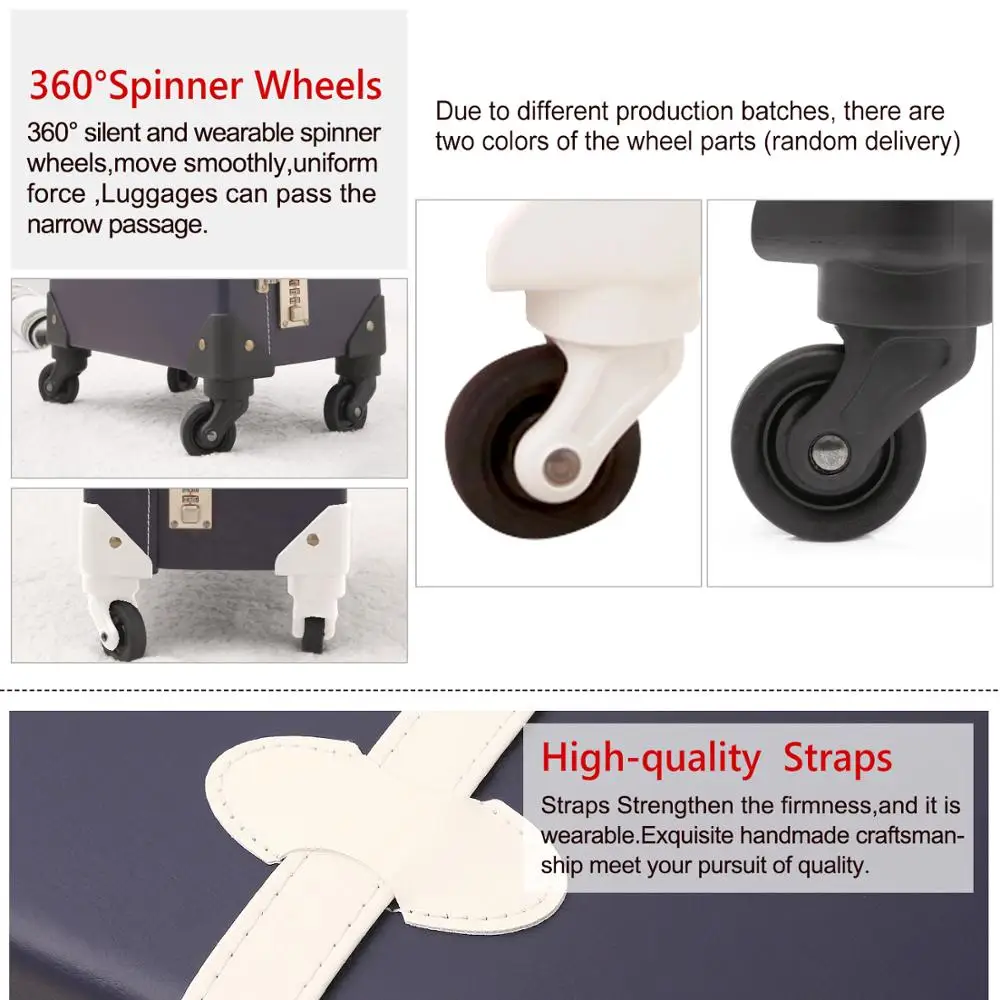 Винтажная Дорожная сумка из ПУ 3 шт./компл. 12 &quotкосметичка и 20&quot 26 &quotретро