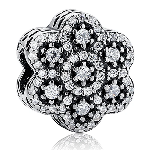 ELESHE, Подходит для Pandora, подвеска из бисера, 925 пробы, серебро, снежинка, цветок, браслет, сделай сам, бусины, ювелирное изделие, рождественский подарок - Цвет: PY1286