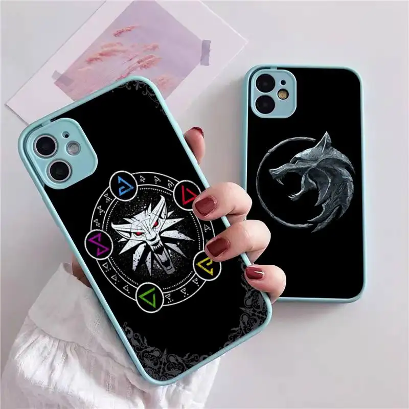 

Game W-Witcher Phone Case For iphone 13 12 11 xr xs x 7 8 pro max Light blue Soft TPU Silicone Clear Case