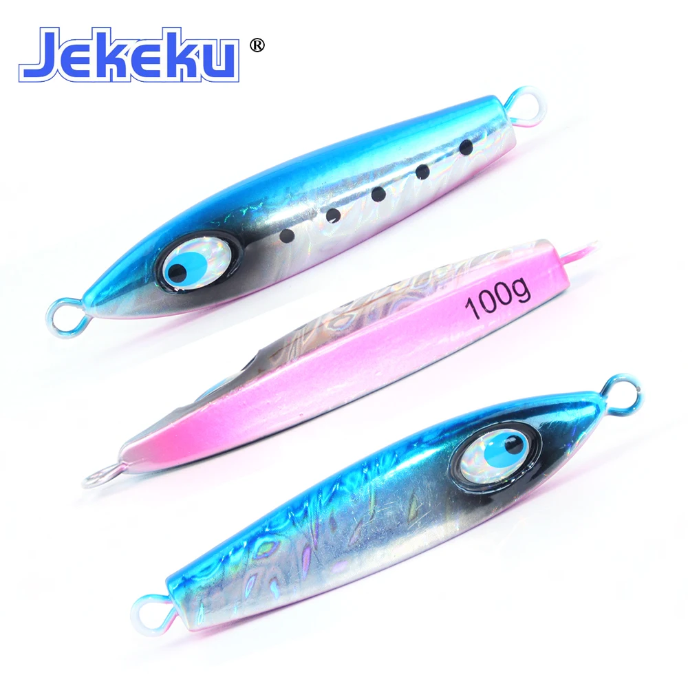 

JEKEKU 2020 Hot Selling Slow Metal Jiging Lure 100g Jigging Lead Fish Sea Bass Fishing Lure Artificial Bait Lead Lure