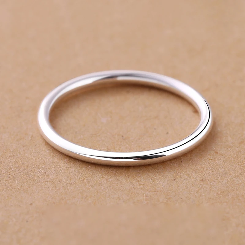 

999 Sterling Silver Simple Ring Band For Couple Ring S999 Jewelry Women Men Valentine's Day Birthday Gift Lovers Engagement Ring