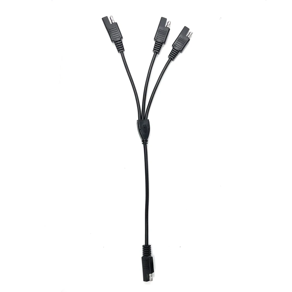 35 см 18AWG SAE удлинитель питания y-разветвитель от 1 до 3 коннектор 2-контактный