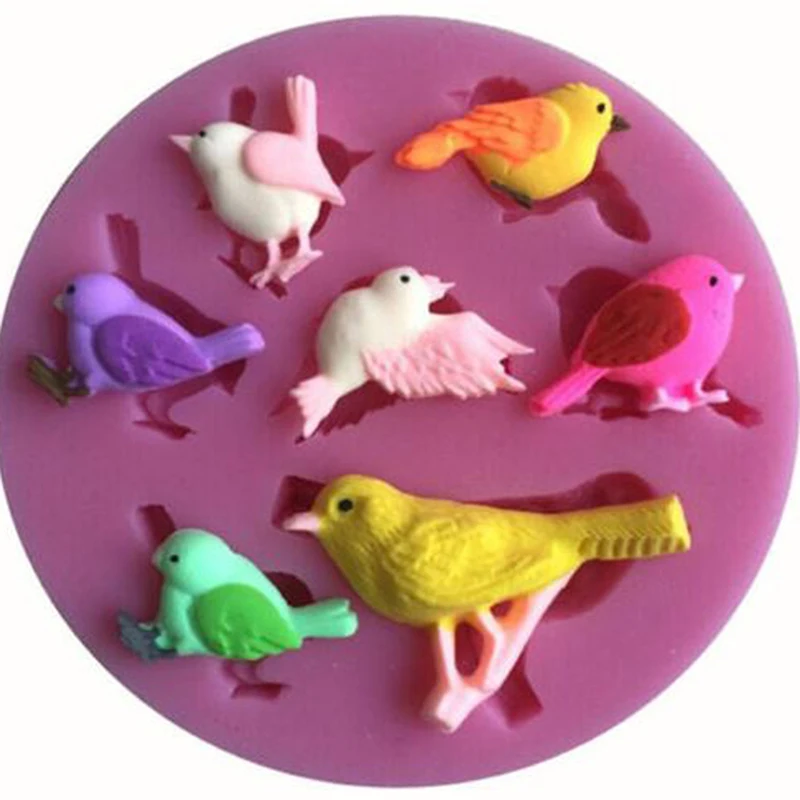 Новый стиль силиконовые DIY формы для выпечки серая птица Воробей Птица Форма