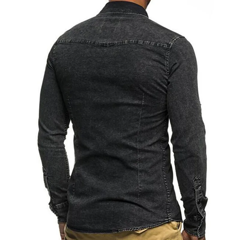 Абсолютная новинка мужская повседневная тонкая Свободная рубашка на пуговицах