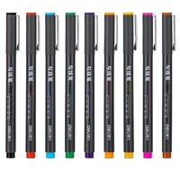 9 colored fineliner markers for skating art drawing stationery set of artistic pens