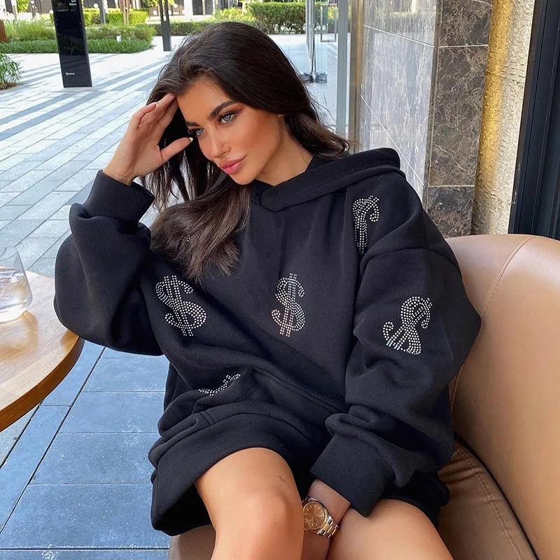 

Толстовка женская с капюшоном, большого размера, Y2k